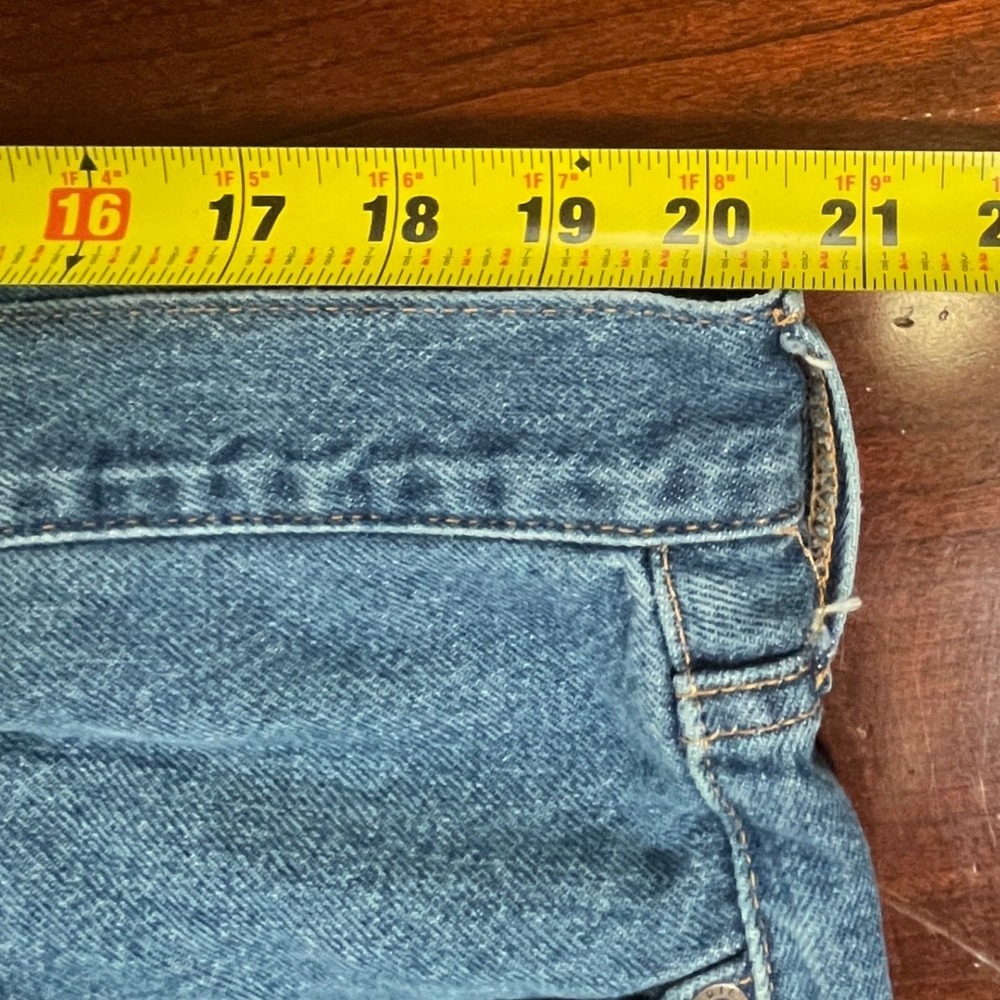 Eddie Bauer Mens Jeans 42x34 Meas 41x33 Medium Wash Straight Button Fly EUC - Picture 11 of 13